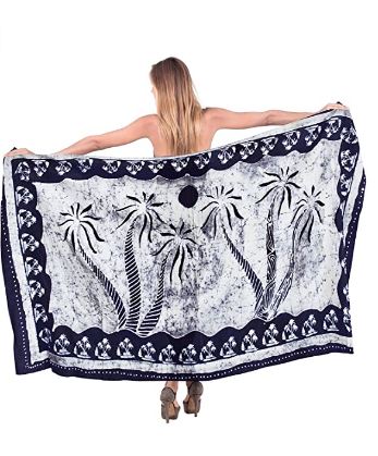 Womens Plus Size Sarong Beach Blanket Pareo Wrap - Skirt Tie Hand Batik A 2021