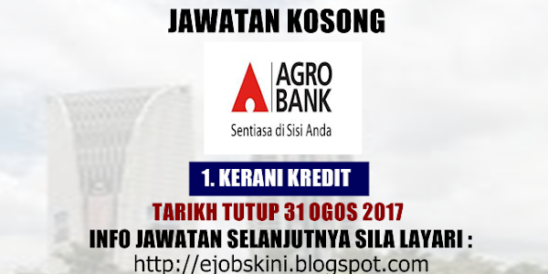 Jawatan Kosong Terkini di Agrobank - 31 Ogos 2017