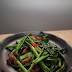 Stir Fried Chinese Broccoli with Crispy Pork (Pad Khana Moo Grob)