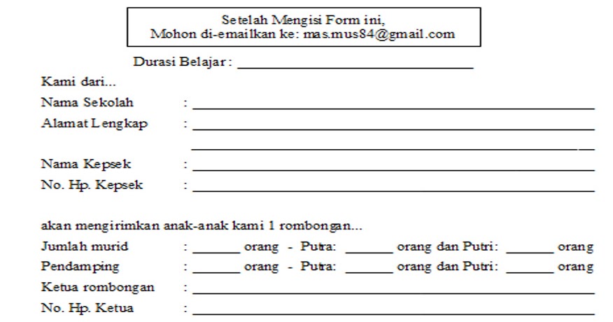 Contoh form dalam bahasa inggris agustus 2016 - Berbagi 