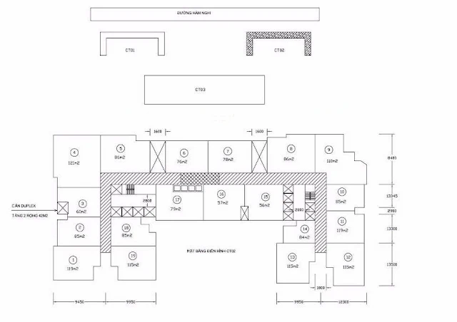 Mặt bằng CT2 Vinhomes Gardenia