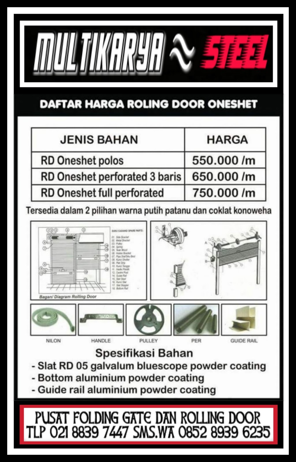 Daftar Harga Rolling Door Tangerang Murah FOLDING GATE 