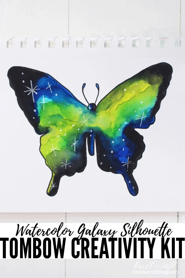 Paint stunning Watercolor Galaxy Silhouettes with the Tombow Creativity Kit.