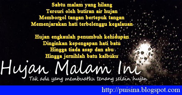 Puisi Hujan  di  Sabtu Malam  PUISINA