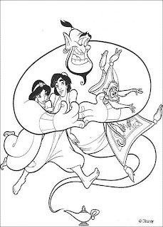 Walt disney aladdin coloring page