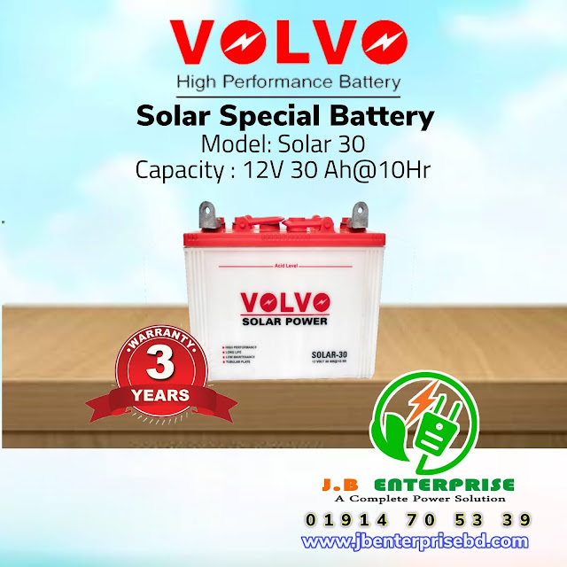 volvo solar battery 30 ah