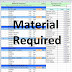 Material required in building - spreadsheet excel