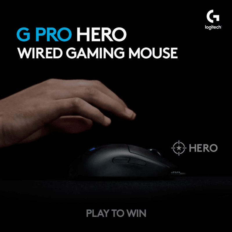 Logitech G Pro Hero Wired Gaming Mouse