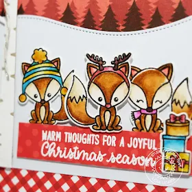 Sunny Studio Stamps: Foxy Christmas Here Comes Santa Rustic Winter Joyful Christmas Card by Lexa Levana