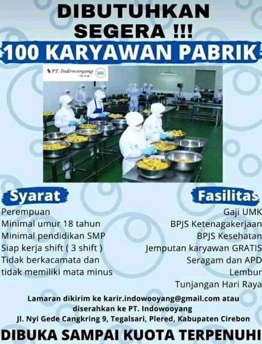 Loker Indowooyang Cirebon : Lowongan Kerja PT Indowooyang September 2020 : Berikut ini info ...