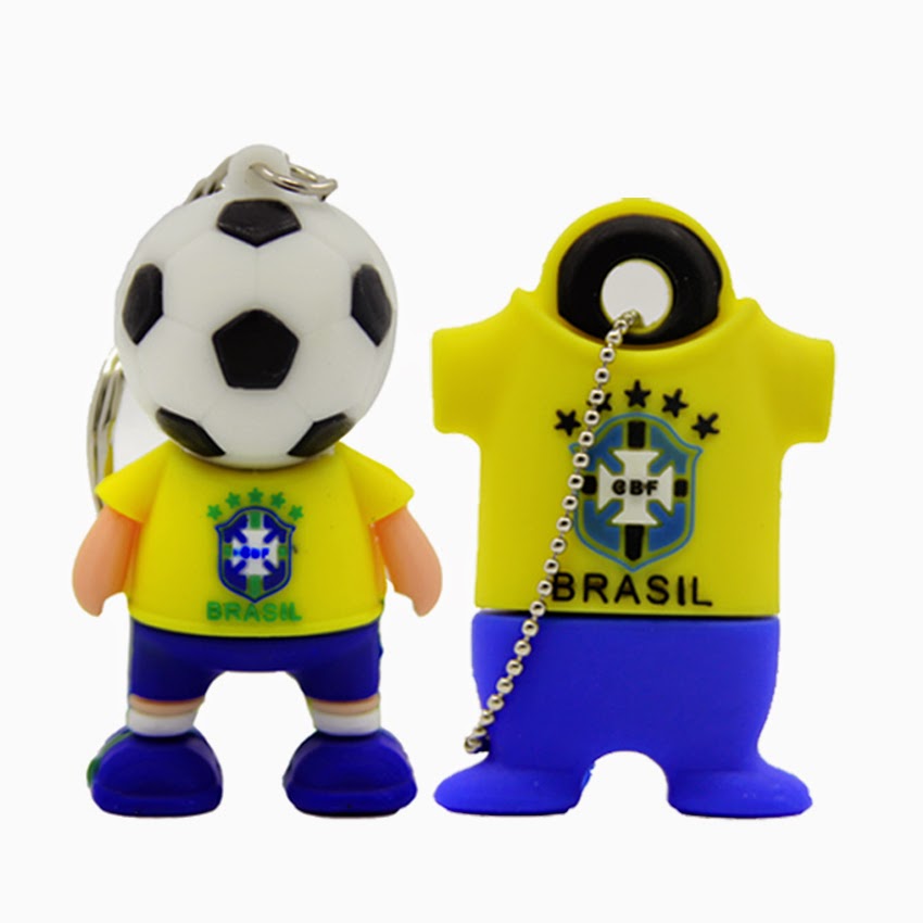 World Cup 2014 Brasil Football Team 8GB USB2.0 Flash Drive ZQ-B 2 in 1 Promotion