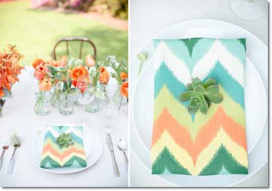 dukning orange turkost, vår dukning, dukning chevron, chevron mönster blommor, chevron mönster bröllop, dukning ranunkler tulpaner, tabel chevron, chevron pattern, chevron wedding, chevron flowers, chevron table setting, chevron flowers, spring table, orange turquoise table. enkle dukning blommor, simlpe table flowers