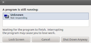 Both CPU running almost 100% on ubuntu 10.10 a program still running shut down message