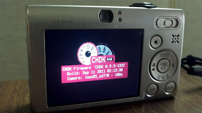 How to use CHDK with Canon Camera, start up screen