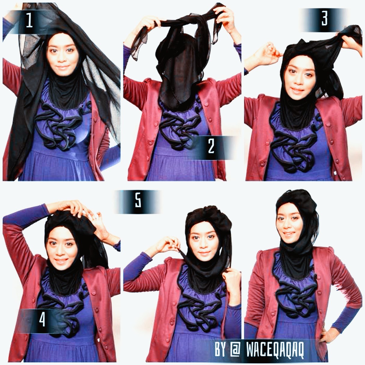 Tutorial Hijab Segi Empat Warna Hitam Tutorial Hijab Paling Dicari