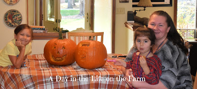 Family with Carved Pumpkins