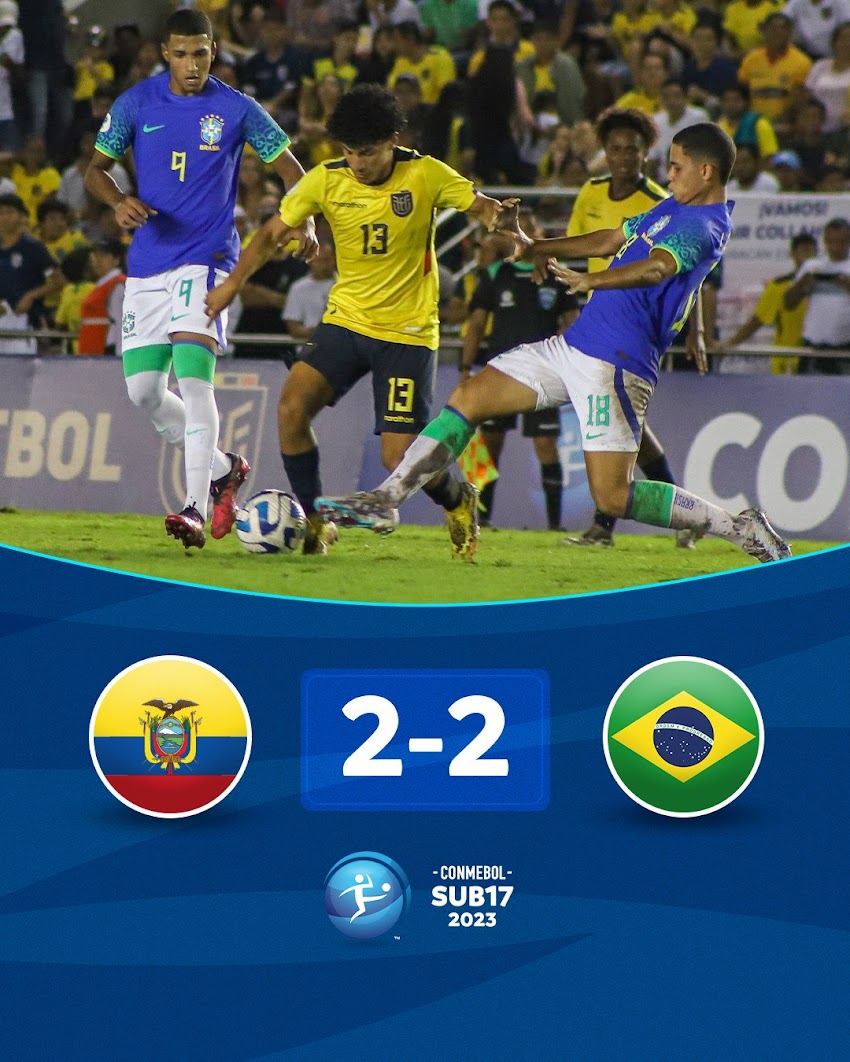 Sudamericano Sub17, Ecuador empató 2-2 frente a Brasil