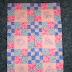Pink & Purple Embroidery Baby Quilt Top