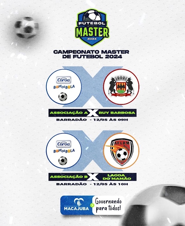 Campeonato Master 2024 estreia neste domingo (12)