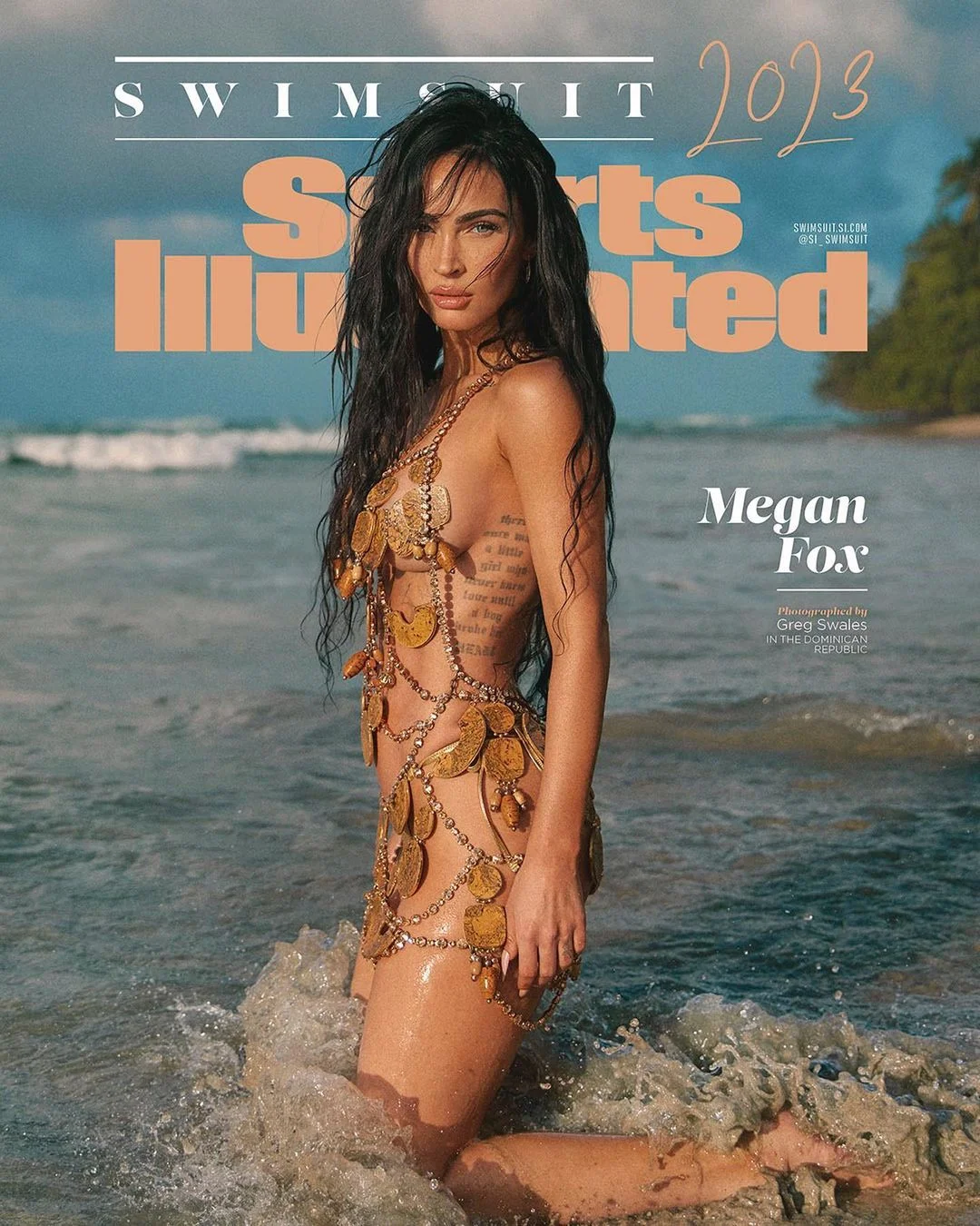 Megan Fox was photographed by Greg Swales in the Dominican Republic for the 2023 SI Swimsuit Issue.