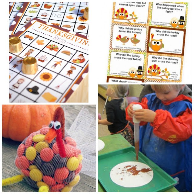 TONS OF THANKSGIVING ACTIVITIES FOR KIDS!  Games, crafts, and more!