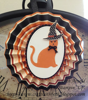 Craft with Beth: Spooky Cat Spooky Night DSP Halloween Garland Banner Rosette Rosettes Stampin Up