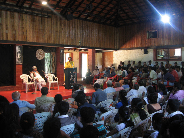 Bollywood script writer, Atul Tiwari and M S Sriram in a discussion at Ninasam, Heggodu