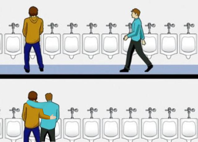Witziger Comic - Freundschaft auf Toilette