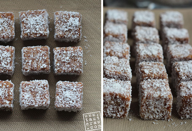 raw, dessert, dehydrated fruits, coconut, almonds