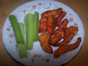 cooked mushrooms and celery