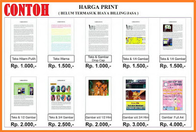 Harga Print Rental Komputer RaafiNet di Palembang