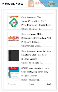 Cara Membuat Recent Post Di Blog,Blogger/Website