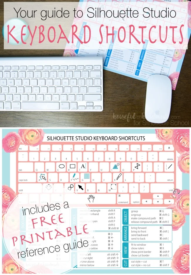 keyboard shortcuts mac, keyboard shortcuts pc, silhouette studio pc, silhouette studio tutorials, silhouette studio v4 tutorials