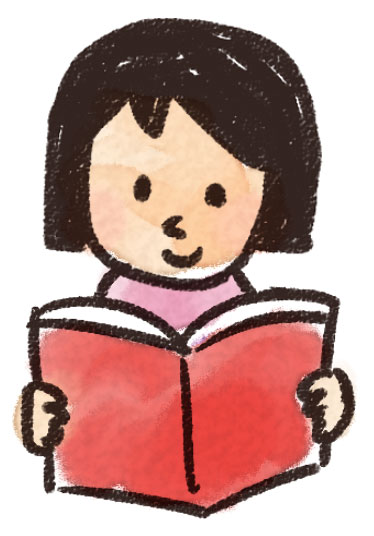 読書をしている女の子のイラスト ゆるかわいい無料イラスト素材集