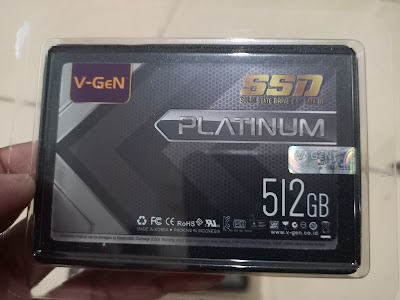 Tampilan Hologram Dibagian Depan SSD V-GEN Platinum 512GB