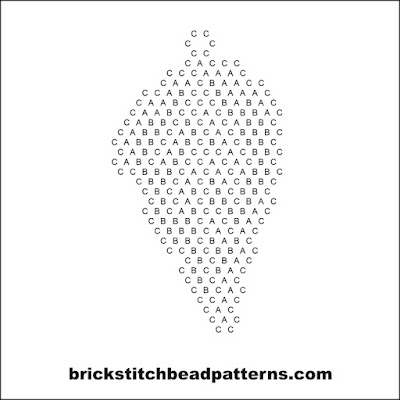 Free brick stitch seed bead earring pattern letter chart