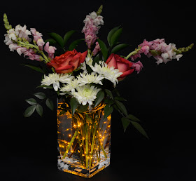 Gold Submersible Aqua Light Floral Centerpiece