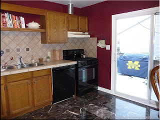 kitchen stove area freshly painted