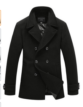 Double Breasted Match Men's Coat