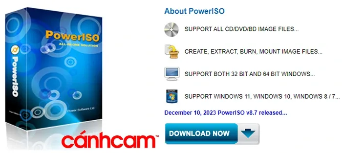 Tải PowerISO 8.7 Full,  phầm mềm đọc file ISO, phần mềm ghi đĩa, download PowerISO