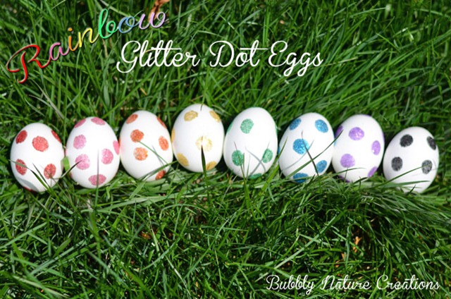 feature glitter dot eggs