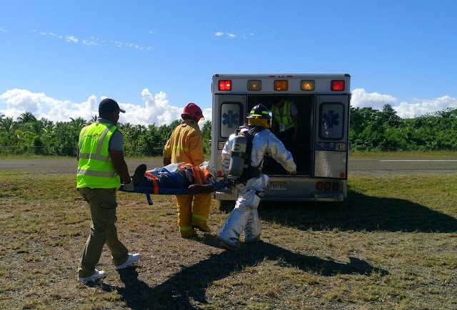 Aerodom realiza simulacro de accidente de aeronave en Arroyo Barril