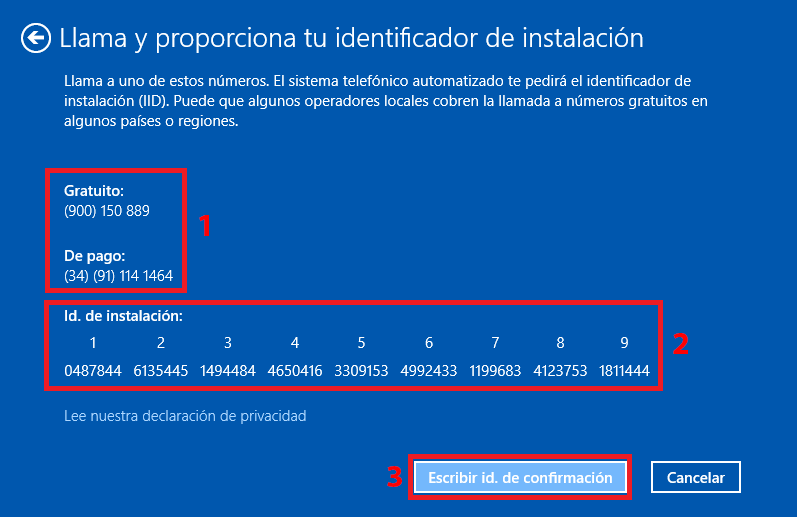 Pantallazos Es Windows 10 Activar Mediante Sistema Telefonico