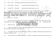 DSSSB staff nurse question paper pdf download