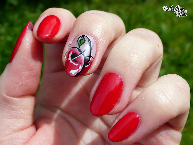 Nail Art - Le temps des cerises - one stroke par Nails Arc en Ciel