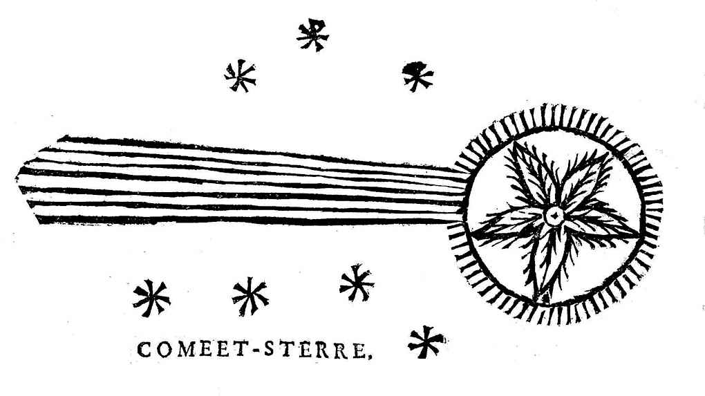 a 1665 illustration of a passing Comet