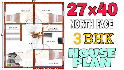 North Facing 27×40 House Plan