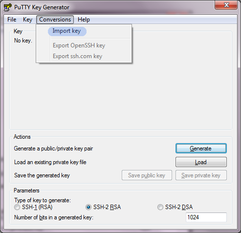 Amazon EC2 Import PEM using Putty