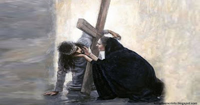 Encontro de Maria e Jesus caminhando para a morte
