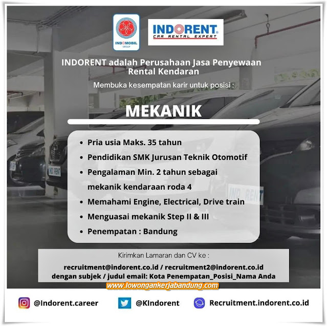 Loker Bandung Mekanik Indorent Indomobil